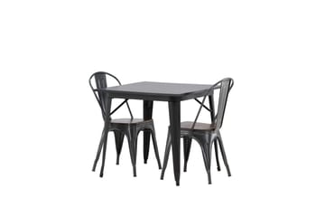 Tempe Matgrupp  80 cm Rektangulär med 2 Tempe stolar - Mörkgrå - Möbler - Bord & matgrupp - Matgrupp