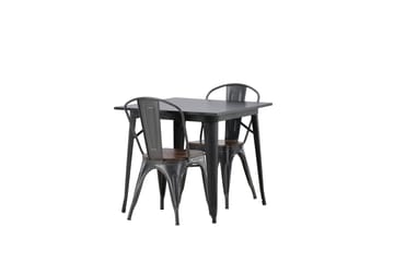 Tempe Matgrupp  80 cm Rektangulär med 2 Tempe stolar - Mörkgrå - Möbler - Bord & matgrupp - Matgrupp