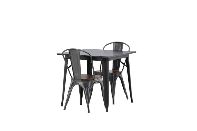 Tempe Matgrupp  80 cm Rektangulär med 2 Tempe stolar - Mörkgrå - Möbler - Bord & matgrupp - Matgrupp
