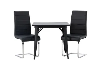 Tempe Matgrupp 80 cm Rektangulär med 2 Tempo stolar - Svart - Möbler - Bord & matgrupp - Matgrupp