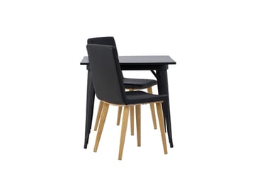 Tempe Matgrupp 80 cm Rektangulär med 2 Today stolar - Svart - Möbler - Bord & matgrupp - Matgrupp