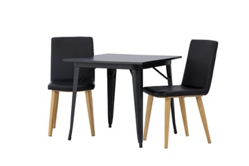 Tempe Matgrupp 80 cm Rektangulär med 2 Today stolar - Svart - Möbler - Bord & matgrupp - Matgrupp