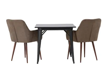 Tempe Matgrupp 80 cm Rektangulär med 2 Tomorrow stolar - Brun - Möbler - Bord & matgrupp - Matgrupp