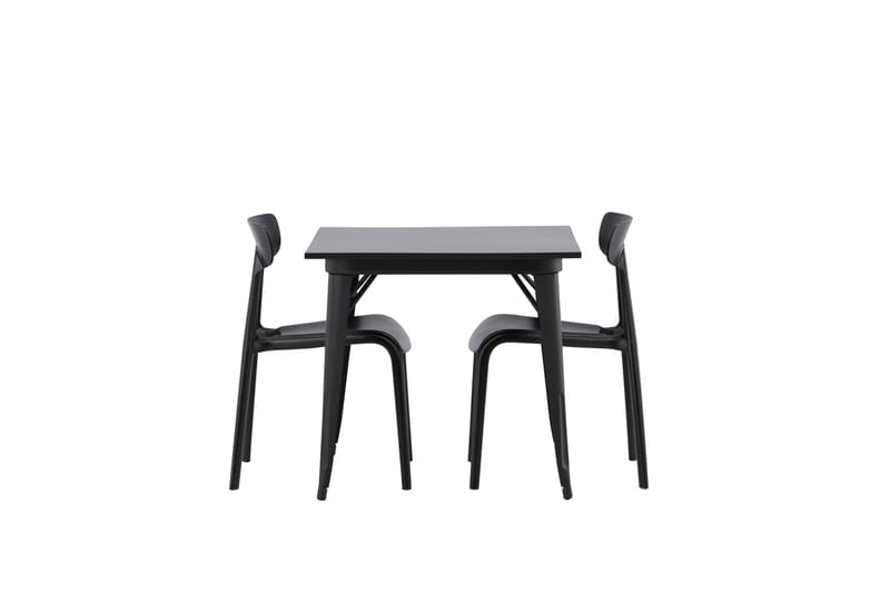Tempe Matgrupp 80 cm Rektangulär med 2 Ursholmen stolar, Svart