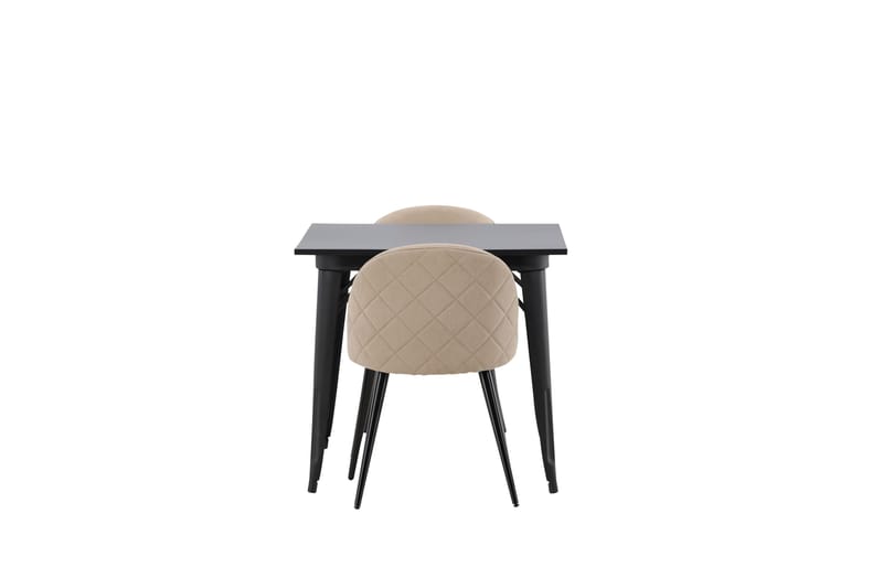 Tempe Matgrupp 80 cm Rektangulär med 2 Velvet stolar - Beige - Möbler - Bord & matgrupp - Matgrupp