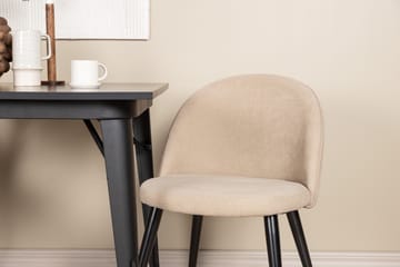 Tempe Matgrupp 80 cm Rektangulär med 2 Velvet stolar - Beige - Möbler - Bord & matgrupp - Matgrupp