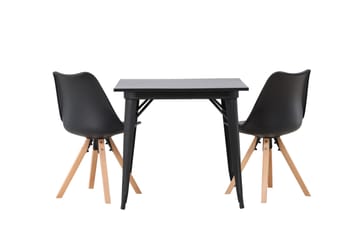 Tempe Matgrupp 80 cm Rektangulär med 2 Zeno stolar - Svart - Möbler - Bord & matgrupp - Matgrupp