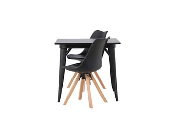 Tempe Matgrupp 80 cm Rektangulär med 2 Zeno stolar - Svart - Möbler - Bord & matgrupp - Matgrupp