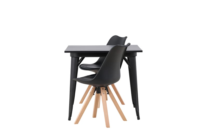 Tempe Matgrupp 80 cm Rektangulär med 2 Zeno stolar - Svart - Möbler - Bord & matgrupp - Matgrupp