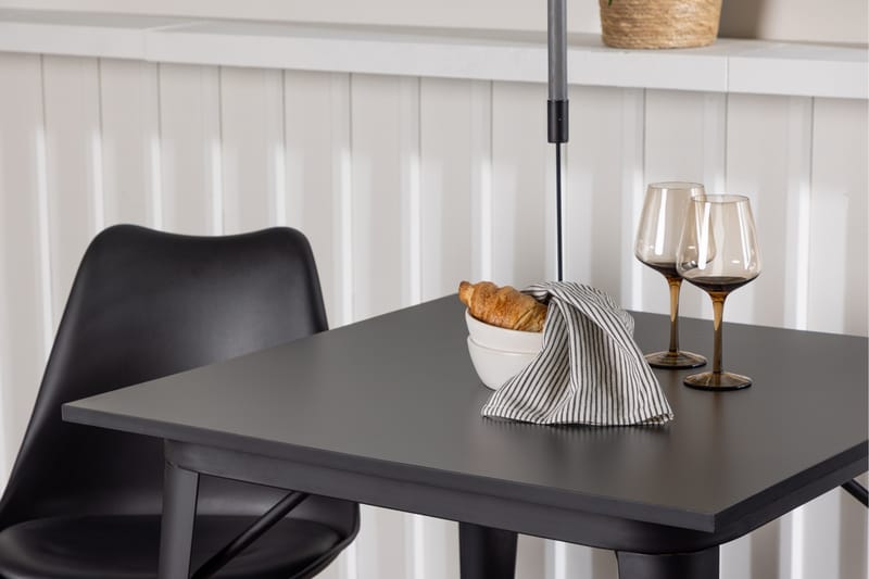 Tempe Matgrupp 80 cm Rektangulär med 2 Zeno stolar - Svart - Möbler - Bord & matgrupp - Matgrupp