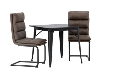 Tempe Matgrupp 80 cm Rektangulär med 2 Zizo stolar - Svart - Möbler - Bord & matgrupp - Matgrupp