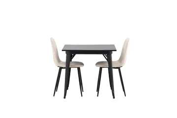 Tempe Matgrupp 80 cm Rektangulär med 2 Polar stolar - Beige - Möbler - Bord & matgrupp - Matgrupp