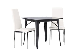 Tempe Matgrupp 80 cm Rektangulär med 2 Pastill stolar - Svart - Möbler - Bord & matgrupp - Matgrupp