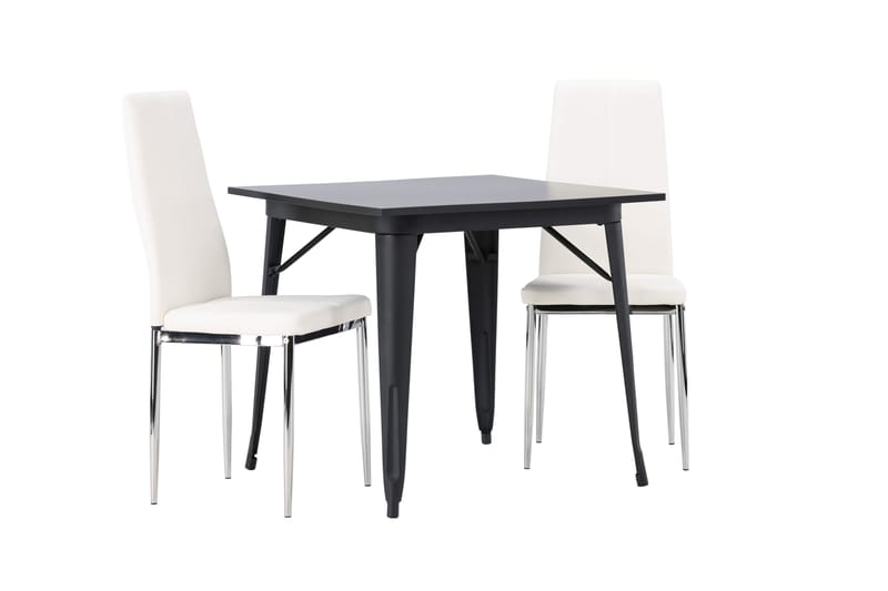 Tempe Matgrupp 80 cm Rektangulär med 2 Pastill stolar - Svart - Möbler - Bord & matgrupp - Matgrupp