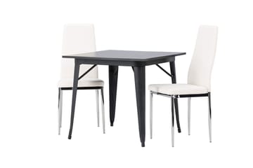 Tempe Matgrupp 80 cm Rektangulär med 2 Pastill stolar - Svart - Möbler - Bord & matgrupp - Matgrupp