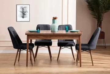 Teral Matgrupp Förlängningsbar 130-170 cm med 4 Stolar - Möbler - Bord & matgrupp - Matgrupp