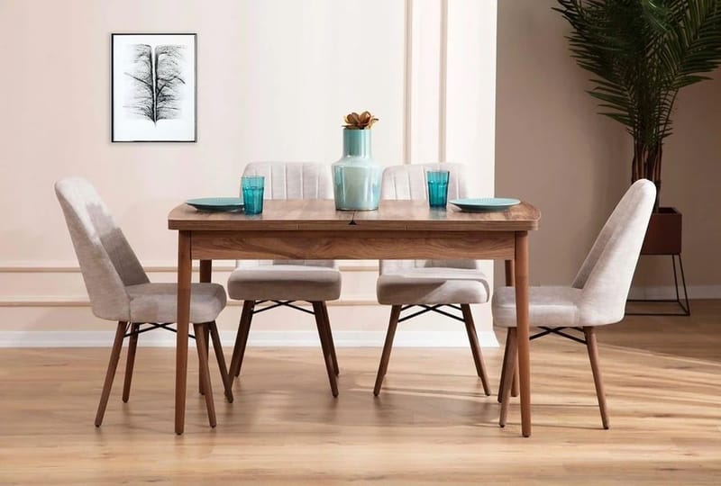 Teral Matgrupp Förlängningsbar 130-170 cm med 4 Stolar - Möbler - Bord & matgrupp - Matgrupp