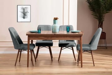 Teral Matgrupp Förlängningsbar 130-170 cm med 4 Stolar - Möbler - Bord & matgrupp - Matgrupp