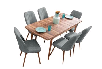 Teral Matgrupp Förlängningsbar 130-170 cm med 6 Stolar - Möbler - Bord & matgrupp - Matgrupp