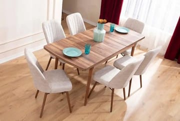 Teral Matgrupp Förlängningsbar 130-170 cm med 6 Stolar - Möbler - Bord & matgrupp - Matgrupp