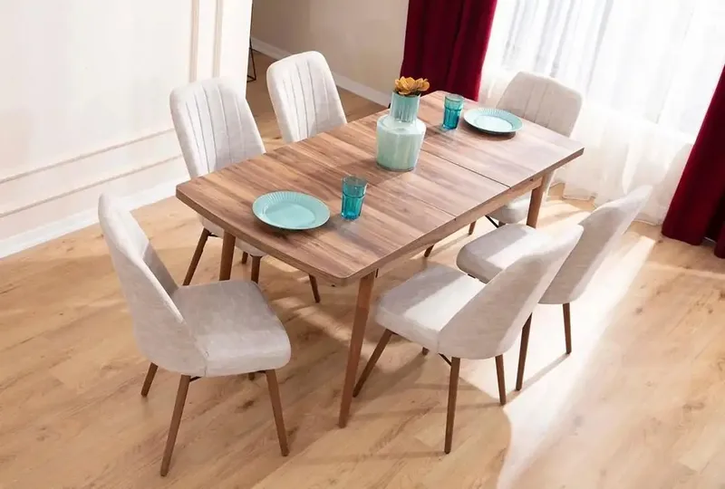 Teral Matgrupp Förlängningsbar 130-170 cm med 6 Stolar - Möbler - Bord & matgrupp - Matgrupp