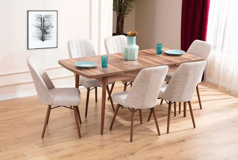 Teral Matgrupp Förlängningsbar 130-170 cm med 6 Stolar - Möbler - Bord & matgrupp - Matgrupp