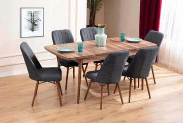 Teral Matgrupp Förlängningsbar 130-170 cm med 6 Stolar - Möbler - Bord & matgrupp - Matgrupp