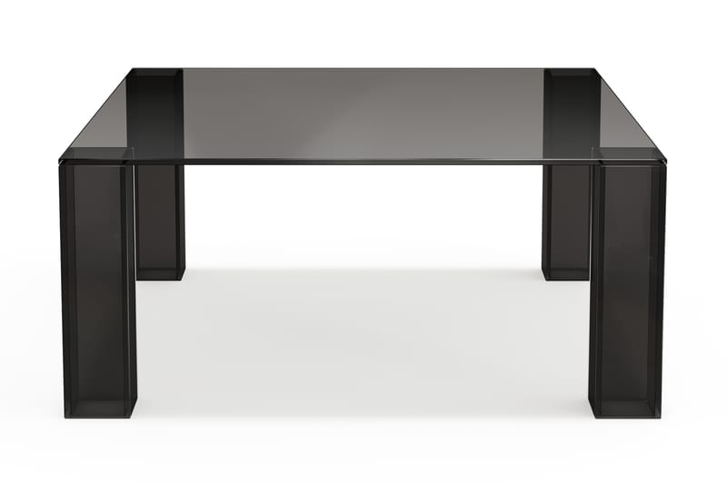 Tetsuya Kvadratiskt Soffbord 90x90x30 cm i Glas, Svart