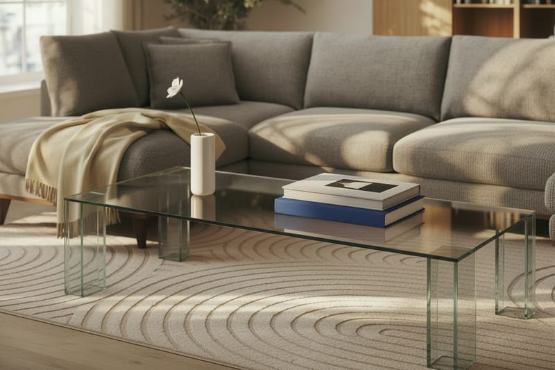 Tetsuya Rektangulärt Soffbord 140x60x30 cm i Glas - Transparent - Möbler - Bord & matgrupp - Soffbord