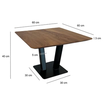 Thyris Soffbord 60 cm Kvadratisk - Varmbrun och svart - Möbler - Bord & matgrupp - Soffbord