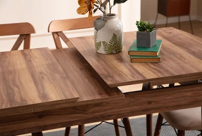 Toolenpas Matgrupp Bord 130 cm + 4 Stolar - Brun - Möbler - Bord & matgrupp - Matgrupp