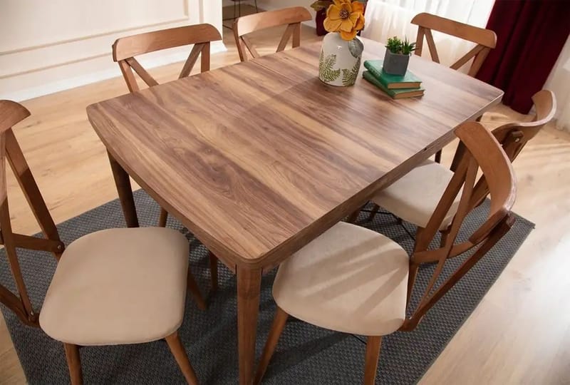 Toolenpas Matgrupp Förlängningsbar 130-170 cm med 6 Stolar - Möbler - Bord & matgrupp - Matgrupp