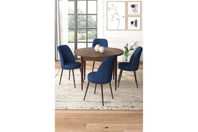 Tor Matgrupp 4-sits - Brun/Navy - Möbler - Bord & matgrupp - Matgrupp