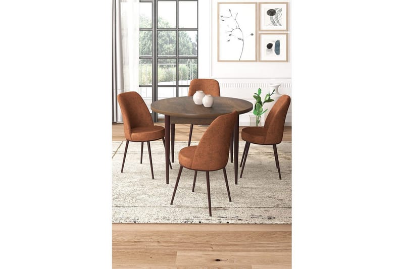 Tor Matgrupp 4-sits - Brun/Röd - Möbler - Bord & matgrupp - Matgrupp