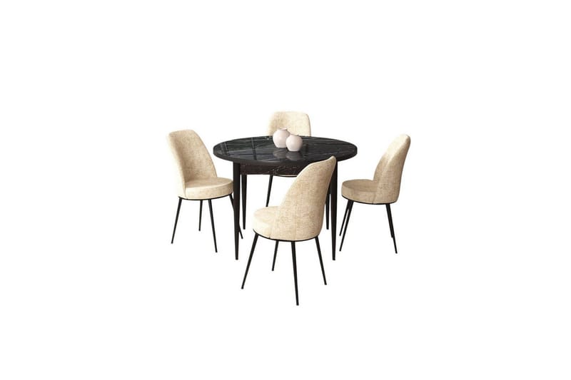 Tor Matgrupp 4-sits, Svart/Beige