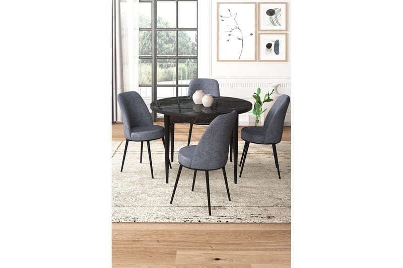 Tor Matgrupp 4-sits - Svart/Grå - Möbler - Bord & matgrupp - Matgrupp