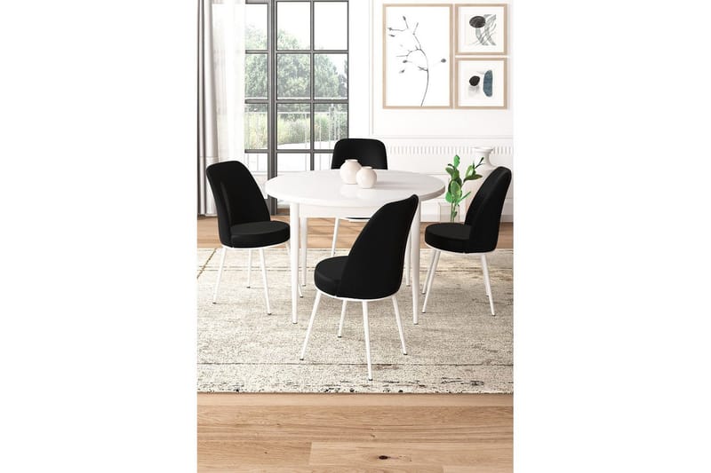 Tor Matgrupp 4-sits - Vit/Svart - Möbler - Bord & matgrupp - Matgrupp