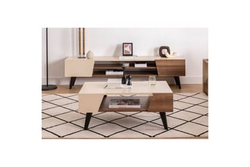 Torin Soffbord 90 cm - Valnöt/Beige - Möbler - Bord & matgrupp - Soffbord