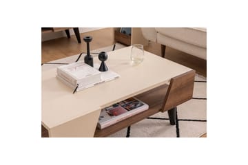 Torin Soffbord 90 cm - Valnöt/Beige - Möbler - Bord & matgrupp - Soffbord