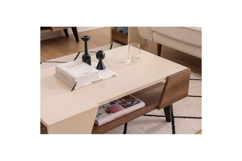 Torin Soffbord 90 cm - Valnöt/Beige - Möbler - Bord & matgrupp - Soffbord