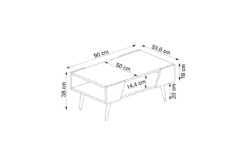 Torin Soffbord 90 cm - Valnöt/Beige - Möbler - Bord & matgrupp - Soffbord