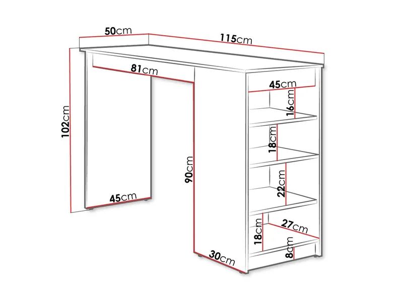 Torvik Matbord 50x102 cm - Valnöt - Möbler - Bord & matgrupp - Barbord & ståbord