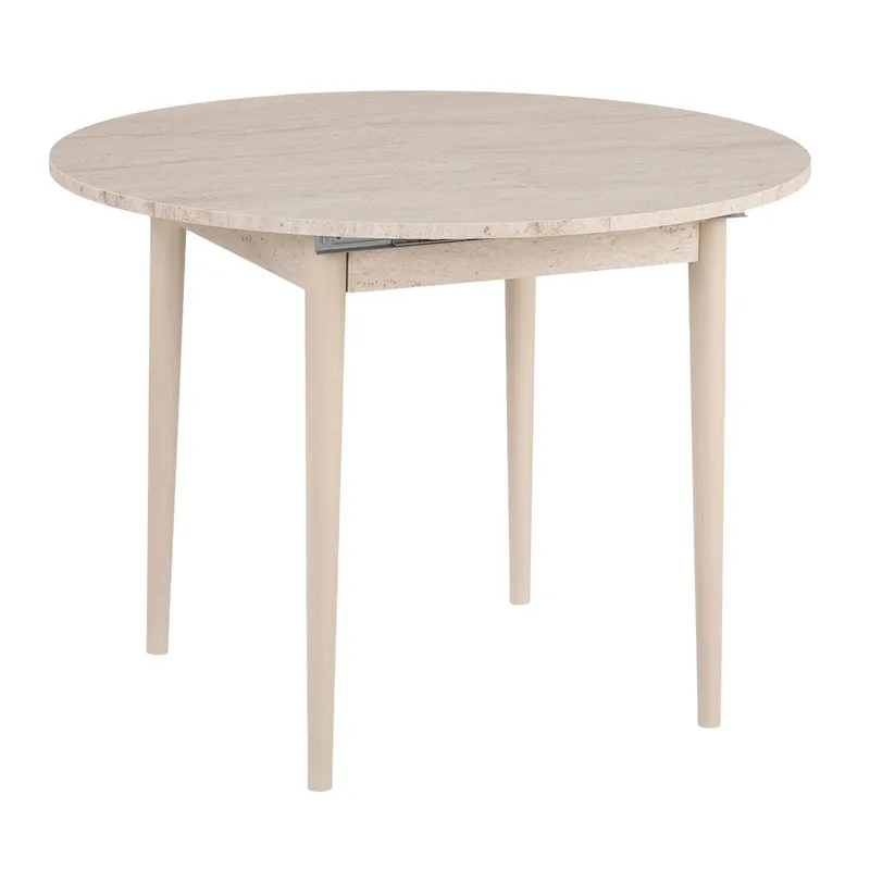 Tralven Matbord 131 cm Rund, Travertin Och Ek