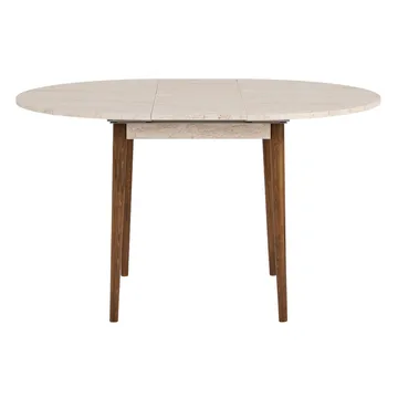 Tralven Matbord 131 cm Rund - Travertin Och Valnöt - Möbler - Bord & matgrupp - Matbord & köksbord