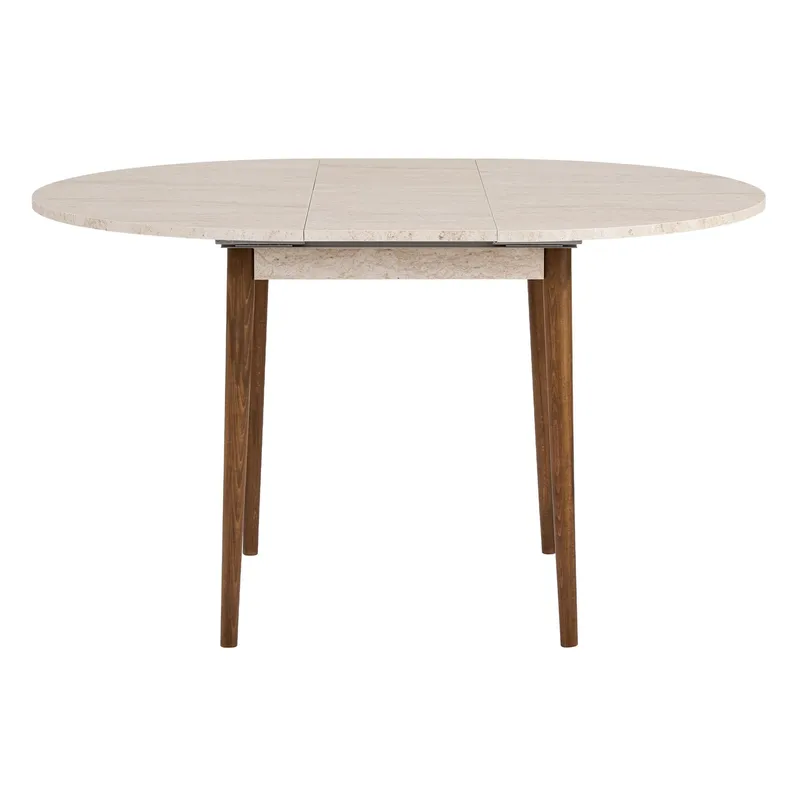 Tralven Matbord 131 cm Rund - Travertin Och Valnöt - Möbler - Bord & matgrupp - Matbord & köksbord