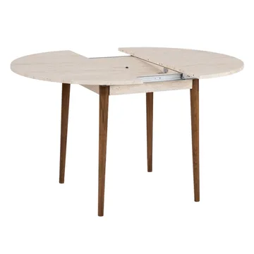 Tralven Matbord 131 cm Rund - Travertin Och Valnöt - Möbler - Bord & matgrupp - Matbord & köksbord