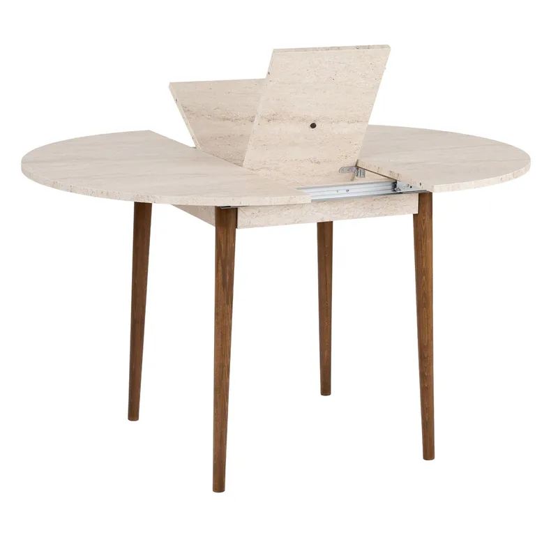 Tralven Matbord 131 cm Rund - Travertin Och Valnöt - Möbler - Bord & matgrupp - Matbord & köksbord