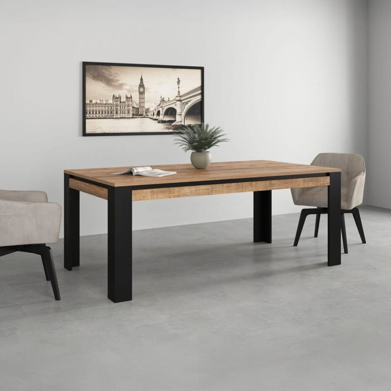 Tudor Rektangulärt Matbord 195 cm i Trä - Svart|Brun - Möbler - Bord & matgrupp - Matbord & köksbord