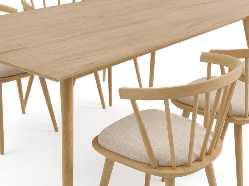Tyrö Matgrupp 190 cm Ek med 6 st Tyrö Karmstolar med Dyna - Ek - Möbler - Bord & matgrupp - Matgrupp