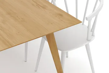 Tyrö Matgrupp 190 cm med 6 st Tyrö Karmstolar - Ek|Vit - Möbler - Bord & matgrupp - Matgrupp